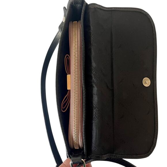 Longchamp Le Foulonné Vintage Y2K Black Leather Convertible Crossbody Bag - Picture 10 of 11